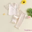 Bộ đồ ngủ Satin cho bé gái tập đi Áo cổ ngắn tay thêu nơ + Quần thắt lưng co giãn Đồ ngủ