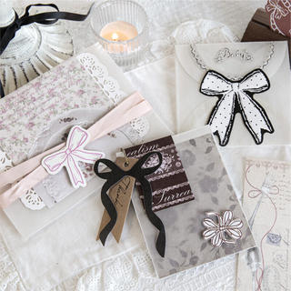 ENWEI 40 Chiếc [Bow Paradise Series] Bộ Miếng Dán Ren Nơ Pastel Phong Cách Vintage Die-Cut Dán Cho Sổ Lưu Niệm Người Lập Kế Hoạch Tạp Chí Trang Trí Văn Phòng Phẩm