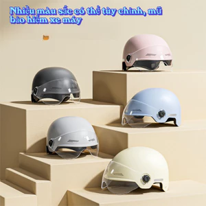 mới lạ Combo mũ bảo hiểm nửa đầu phượt kèm kính phi công vintage, nón bảo hiểm phượt 1/2 đầu có kính