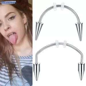 Bluelover 1 Thép Titan C Thanh Ma Cà Rồng Fangs Răng Môi Xuyên Punk Spiked Labret Tai Sụn Xuyên Bông Tai 2021 Xu Hướng Trang Sức Mới