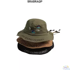 Mũ ngư dân BRABRAA, Mũ leo núi thêu chống tia cực tím, Bông thời trang chống nắng Mũ ngoài trời chống gió Cắm trại