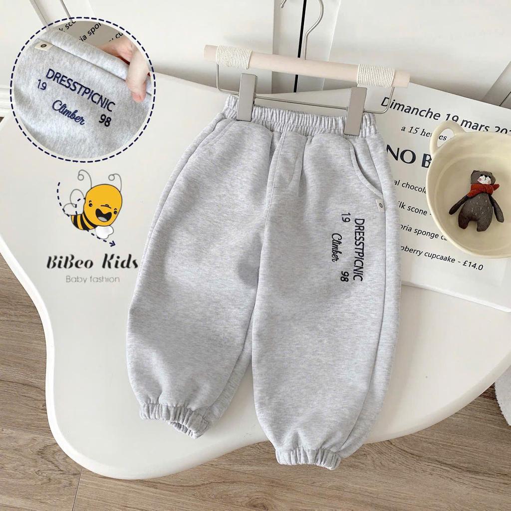 [BiBeo Kids] Bộ Quần Áo thu đông PHỐI TAY XANH THAN QUẦN XÁM cho bé trai