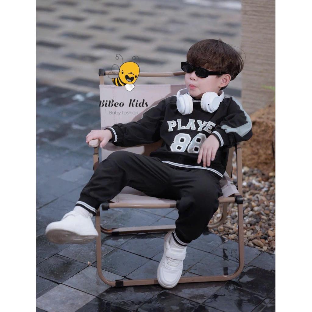 Bộ quần THU ĐÔNG THỂ THAO PLAYER 88 cho bé trai, Bộ quần áo dài tay chất cotton mềm mại cho bé