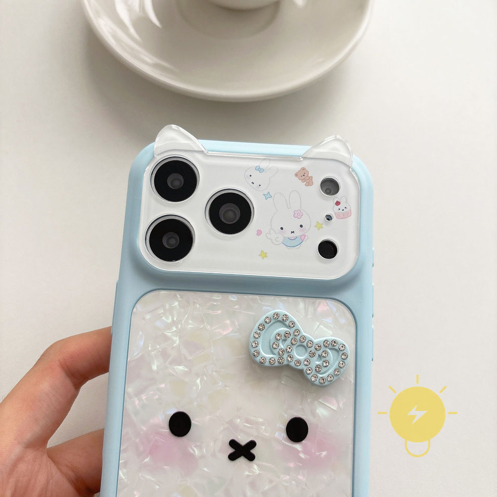 Phone Case For iPhone 17 Pro Max 16 15 TPU Bear 3D Aesthetic Korean Cute