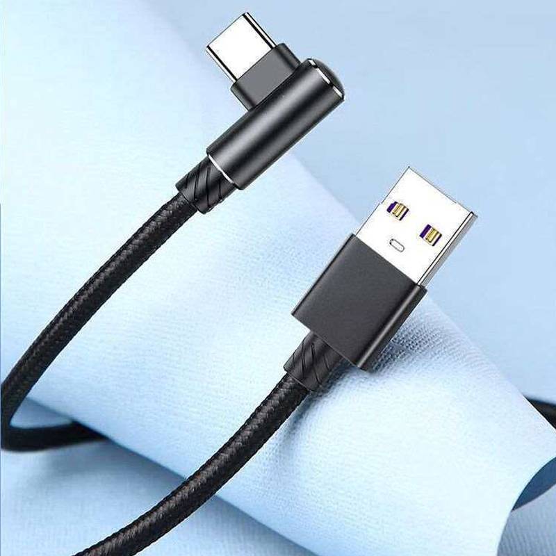 Cáp sạc nhanh USB JINHF Type C 6A Dây bện Nylon 90 độ cho tổ chức bàn chơi game HOT