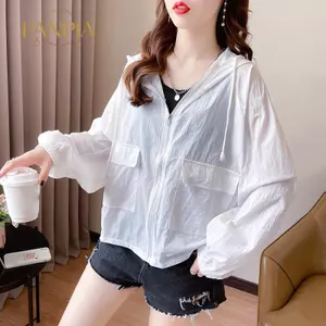 PNPIA-Áo chống nắng cho nữ Jaet UPF40 Plus Áo khoác có mũ trùm đầu ngoài trời Áo gió nhẹ cho du lịch mùa hè