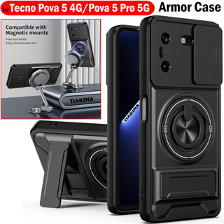 Vỏ cho Tecno pova 5 4G Ốp điện thoại xoay vòng từ tính cho Tecno pova 5 Pro 5G Armor Case Kickstand Back Case
