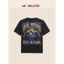 Hollister Nam Loose Top Câu Lạc Bộ Bóng Đá Cổ Điển Đen Thể Thao 100% Cotton Cao Cấp Áo Thun Nữ Tay Ngắn