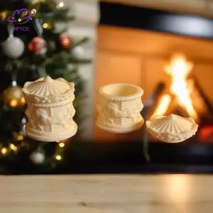 HFTOY 1 Chiếc Nhà Búp Bê Mini Carousel Hộp Bảo Quản Mô Hình Nhà Búp Bê Phụ Kiện Cà Phê Hộp Bảo Quản Đồ Chơi Trang Trí Nhà Cửa ~
