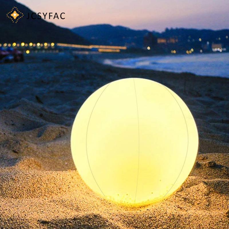 JCSYFAC Bóng LED Bơm Hơi Lớn Thổi Lên Bãi Biển Lớn Chống Thấm Nước Cho Bể Bơi Đảng Bóng Bay Ngoài Trời Sân Vườn Dạ Quang Đồ Chơi Bóng LED Mới