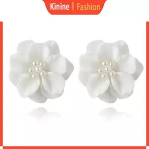 KIN Thời Trang Nhựa Trắng Cánh Hoa Bông Tai Bông Tai Hoa Camellia Thanh Lịch