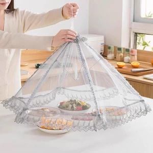 Vỏ đựng thức ăn trên bàn cho nhà bếp, chống muỗi và chống côn trùng, có thể gập lại, tươi mát và đa chức năng
