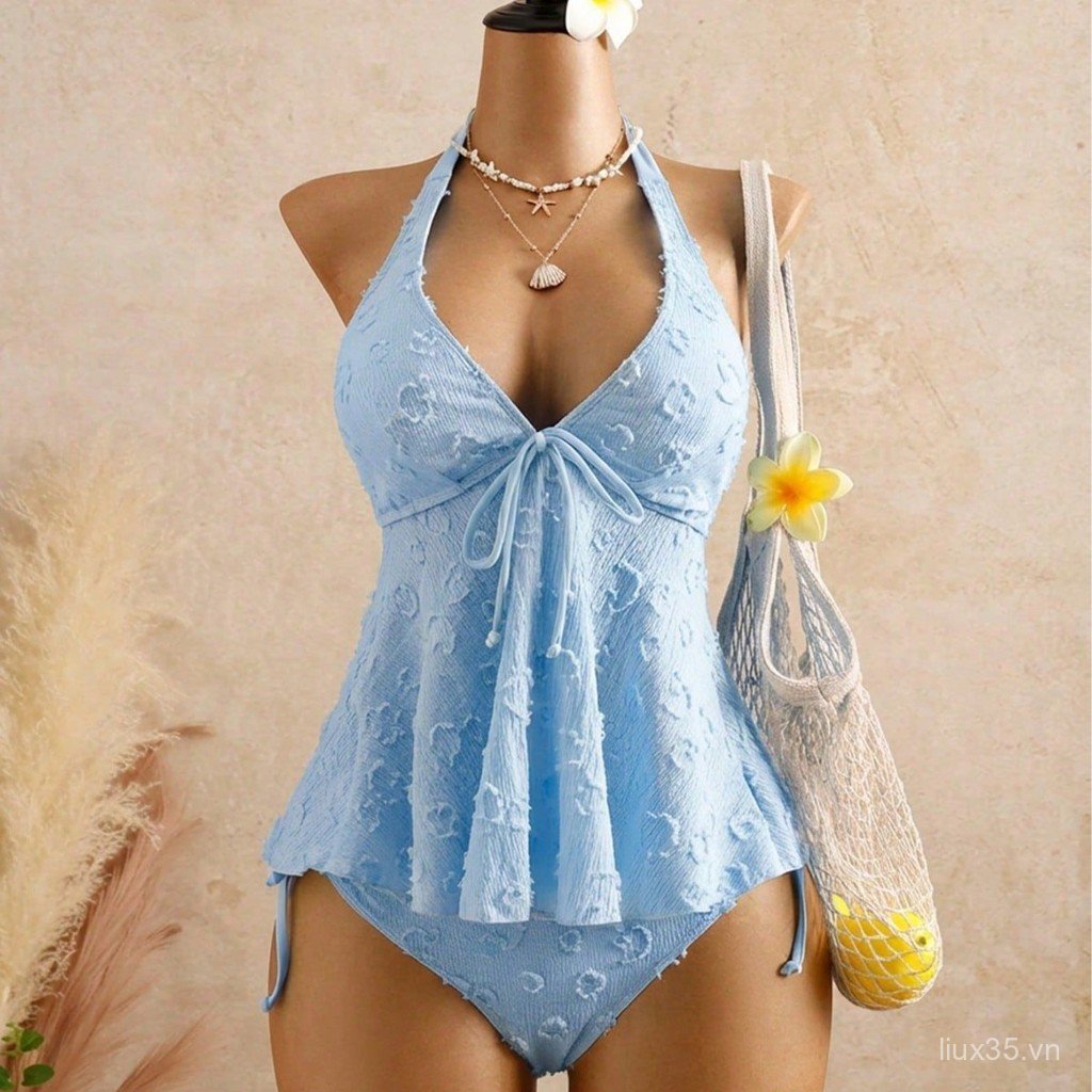 LXY 2026 Bán Chạy Ren Đồ Bơi Dây Cổ Ren Xù Thịt Bao Chia Bikini Nóng Mùa Xuân Đồ Bơi