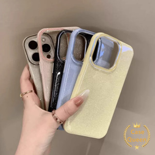Ốp Lưng Cho iPhone 16 17 11 12 14 13 15 Pro Max 7 8 14 Plus XR X XS Max Thời Trang Mới Màu Trơn Hai Lớp Lấp Lánh
