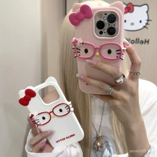 Ốp Điện Thoại Thích Hợp Cho iPhone 11 12 13 14 15 16 17 Pro max Plus Air Kính Silicon Dễ Thương Mèo kitty Chống Sốc Vỏ Bảo Vệ Chống Sốc Bao Gồm Tất Cả JMWL