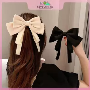 MYPANDA Nữ Tính Khí Thanh Lịch Satin Nơ Ruy Băng Kẹp Tóc Cho Nữ Lưng Mùa Xuân Kẹp Tóc Mũ Phụ Kiện Tóc Thời Trang.