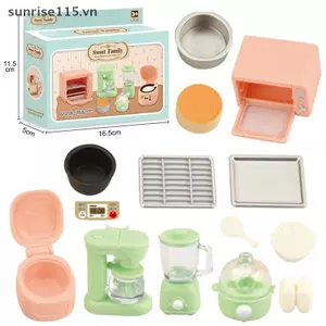SRVN 1 Bộ 1: 12 Nhà Búp Bê Bếp Cơm Thu Nhỏ Lò Vi Sóng Máy Trái Cây Máy Hấp Trứng Đồ Dùng Nhà Bếp Mô Hình Trang Trí Nhà Búp Bê Phụ Kiện.
