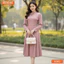 Đầm thiết kế BEMINE cổ trụ có dây nơ tay dài dáng chữ A phù hợp đi làm-B302