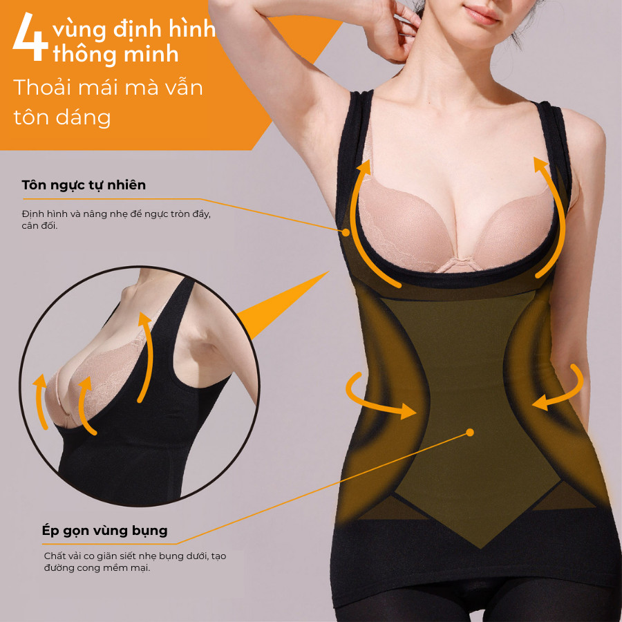 Áo định hình liền thân Wacoal I24SFZ001 smart slim nhẹ thoáng dễ chịu - 24SFZ001