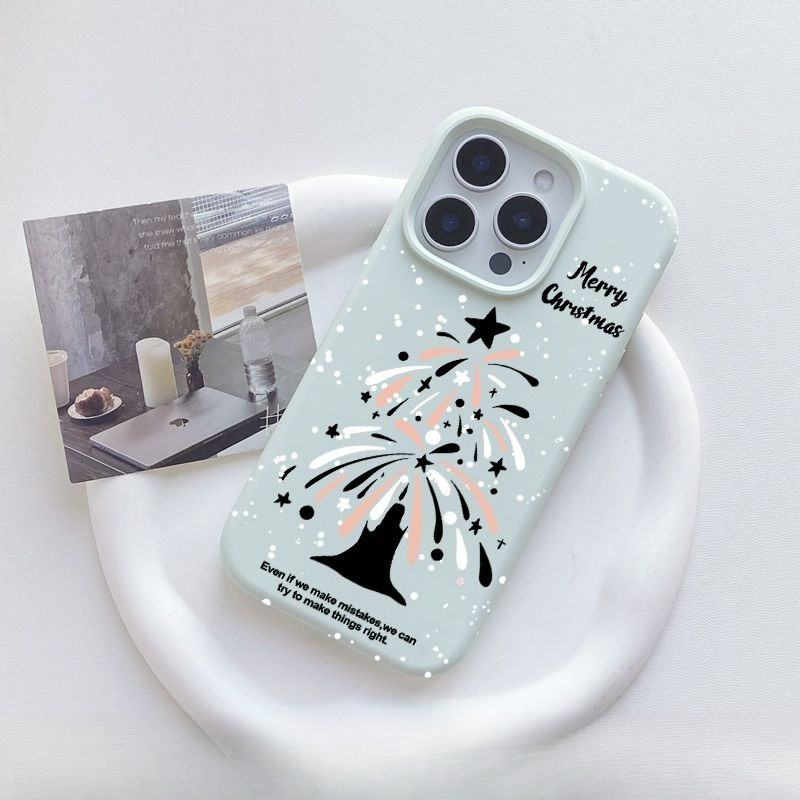Ốp Điện Thoại Cây Giáng Sinh Pháo Hoa Cho Vivo Y78 Y78 + Y78m Y78t Y77t Y75 Y75s Y72 Y52 Y52s t1 Y52t Y55 Y55s Nhiều Màu Sắc Dopamine Vỏ Đơn Giản Hoạt Hình Chống Sốc Mặt Sau Mềm