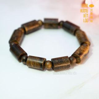 Vòng tay trầm hương Chìm Indo - Trầm Hương Yên Lộc THYL104 (Mua một, tặng một hộp nhung, dây dự phòng)