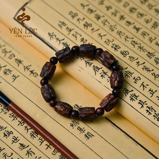 Vòng Tay Trầm Hương Kiểu Dáng Trúc Thô - Trầm Hương Sánh Chìm - Trầm Hương Yên Lộc