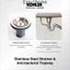 Bồn rửa chén bằng thép không gỉ KOHLER Lison Dual-Mount Self-Rimming & vòi bếp Atom với vòi xoay, K-26958