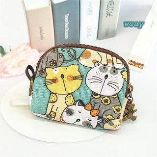 WOAY Đổi Tiền Tổ Chức, Ví Đựng Tiền Xu Phong Cách Hoạt Hình Canvas, Ví Mini Bền Đẹp Cổ Điển Dễ Thương Dành Cho Nữ Bé Gái