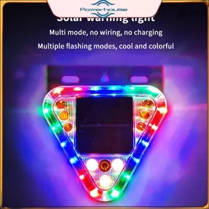 POWER Nhiều màu Tru Tail Đèn nhấp nháy LED Đèn cảnh báo năng lượng mặt trời Chống va chạm Công tắc cảm ứng từ tính Đèn tam giác nhấp nháy không dây.