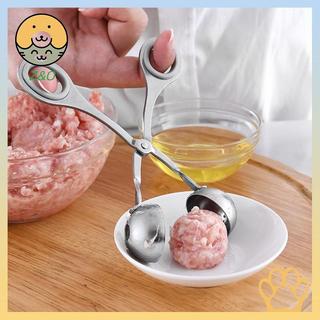 [Z & O] Quả bóng cơm, Quả bóng kem Khuôn thịt viên bằng thép không gỉ có lỗ Bạc Dụng cụ nhà bếp Dụng cụ nhà bếp Muỗng thịt viên Máy làm thịt viên.