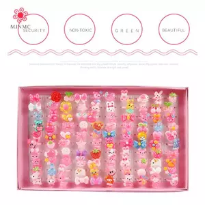 MJnmc 10 Chiếc Trẻ Em Hoạt Hình Công Chúa Nhẫn Kẹo Động Vật Nơ Hình Nhẫn Mới