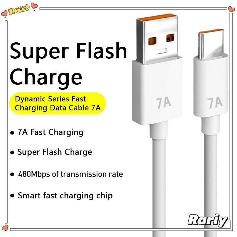 Dây cáp sạc nhanh Type-C sạc siêu nhanh 7A cho cáp sạc Flash điện thoại 1m 1.5m 2m-RY