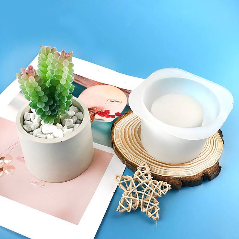 AN.MART Chậu Hoa Silicon DIY Xi Măng Bê Tông Lớn, Khuôn Vuông Nhựa Dính, Giá Đỡ Epoxy Pha Lê Đất Sét VN