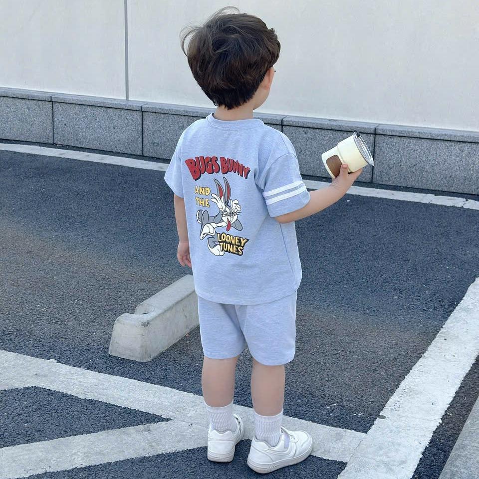 Bộ quần áo cộc tay thể thao BUGS BUNNY cho bé trai,  Bộ quần áo chất COTTON thoải mái cho bé