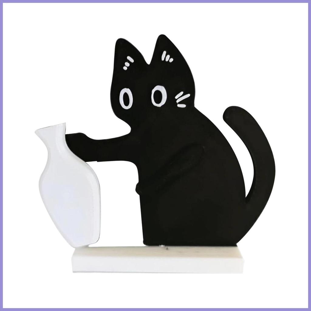 Mèo Đẩy Hoa Bình Nam Châm Tủ Lạnh Dễ Thương Đen Mèo Con Bộ Sưu Tập Whisker Bình Đông Nam Châm Tủ Lạnh Cho Bạn Bè mueadsyvn