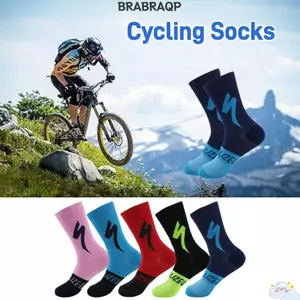 BRABRAA 1 Đôi Tất Đi Xe Đạp, Tất Chống Mùi, Phụ Kiện Ngoài Trời Chất Lượng Cao Chống Mài Mòn Chuyên Nghiệp Tất Bóng Đá Cho Nam Nữ