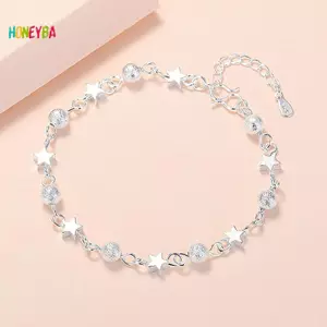 < Honeyba > Vòng Tay Ngôi Sao Tươi Cho Nữ Vòng Tay Hạt Tròn Cá Tính Thời Trang Hàn Quốc Đẹp