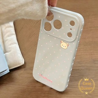 Tương thích với iPhone 17 16 14 15 11 13 Pro Max 7 Plus 12 Pro Max XS Max XR 8 16 Plus X SE 2020 Full Màn Hình Màu Chấm Bi Hoạt Hình Gấu Bong Bóng Trái Tim