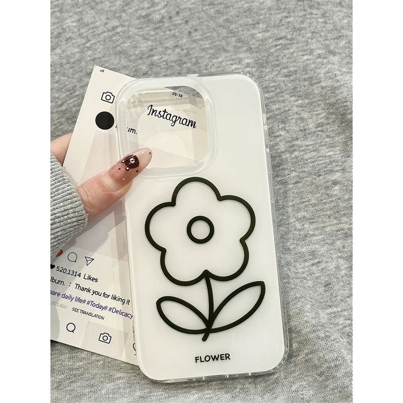 Phong Cách Hàn Quốc Đơn Giản Đơn Giản Dòng Note Hoa Đứng Thích Hợp Cho Apple 17Air Ốp Điện Thoại 16promax15 / 14 Mới 13