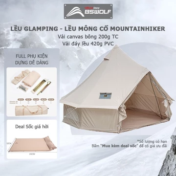 Lều Cắm Trại Lều Mông Cổ Glamping Mountainhiker Dã Ngoại Lều Cắm Trại Gia Đình Cao Cấp Cho 4-8 Người