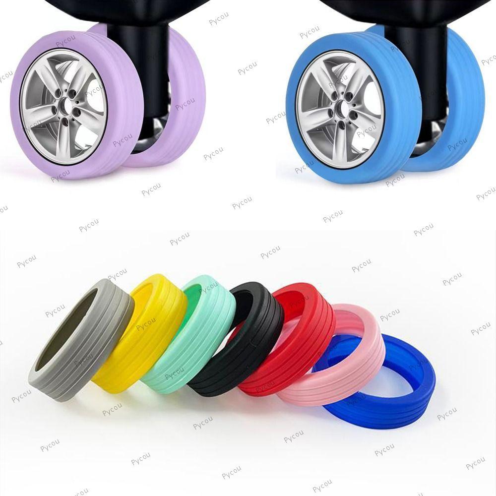 PYCOU 4 / 8 Cái / bộ Bảo Vệ Bánh Xe Hành Lý, Với Âm Thanh Im Lặng Giảm Bánh Xe Mang Hành Lý Du Lịch Bánh Xe, Bánh Xe Tiếng Ồn Bảo Vệ Bao Phụ Kiện Hộp Xe Đẩy Bánh Bao