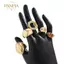 PNPIA- 5 Chiếc Vintage Kim Loại Không Đều Nhẫn Tròn Lớn Cho Nữ Nhiều Màu Sắc Kim Cương Giả Mở Nhẫn Trang Sức Thời Trang Phụ Kiện Quà Tặng