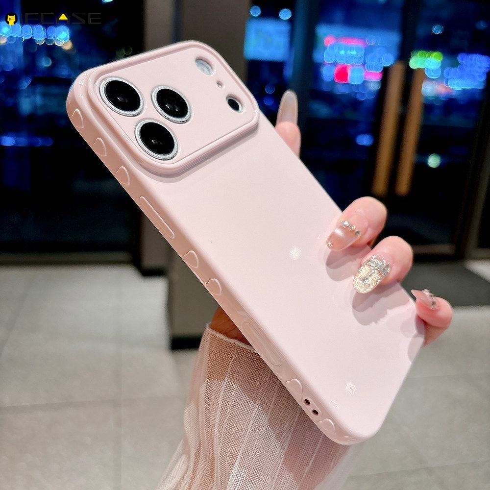 Tương Thích Cho iPhone 17 Air 17e 16 16e 15 Plus Pro Max Ốp Điện Thoại Tình Yêu Dễ Thương Trái Tim Yêu Thương Quan Sát Lớn Cửa Sổ Hồng Xanh Đơn Giản Nhiều Màu Sắc Vỏ Mềm