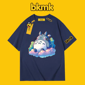 Hàng sẵn có Vintage Series BKMK Màu Bong Bóng Totoro In Hình Dễ Thương Mềm Cao Cấp Cổ Tròn Áo Thun Unisex Bán Chạy