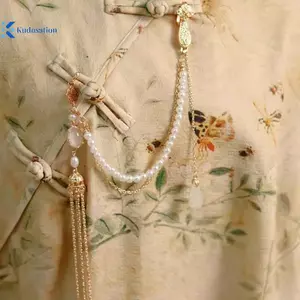 Kudosation Giả Ngọc Trai Nữ Hanfu Trang Trí Trang Sức Thời Trang Treo Dài sel Sườn Xám Phụ Kiện Hợp Kim Sườn Xám Bấm Ve Áo Đẹp