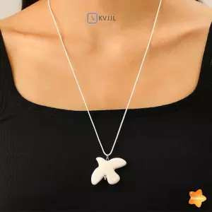 Gốm Trắng Tinh Tế Hòa Bình Dove Nelace Dành Cho Nữ Vintage Dove Mặt Dây Chuyền Áo Len Dây Chuyền Thời Trang Dự Tiệc Phụ Kiện Trang Sức Quà Tặng Mới