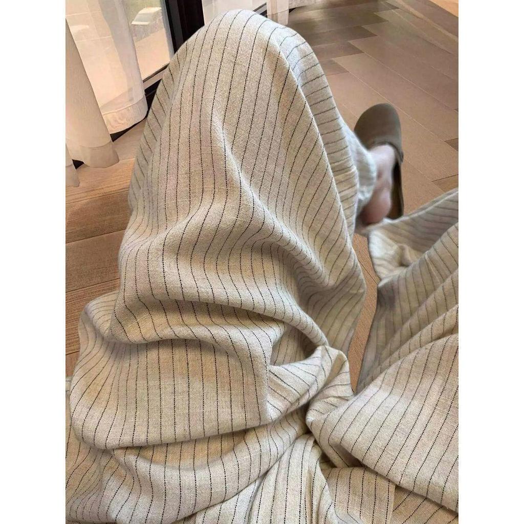 [Giảm giá trong thời gian có hạn] Quần Pyjama dáng rộng Nhật Bản dành cho nữ Mùa hè 2026 Phong cách mới Thời trang mềm mại Thoải mái Quần dài sọc mỏng sọc rộng