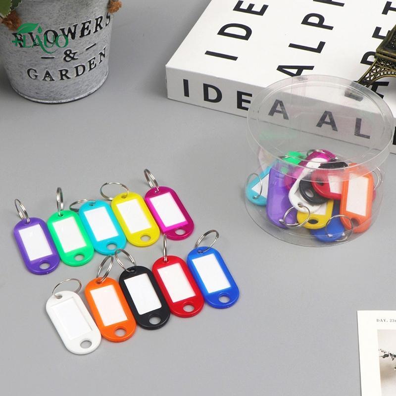 Springevenstar 50 Chiếc Móc Khóa Nhiều Màu Sắc Thẻ Chìa Khóa Nhãn ID Tên Phòng Địa Chỉ TEL Số Bút Đánh Dấu Thẻ Chìa Khóa Thẻ Hành Lý Có Vòng Chia Springevenstar