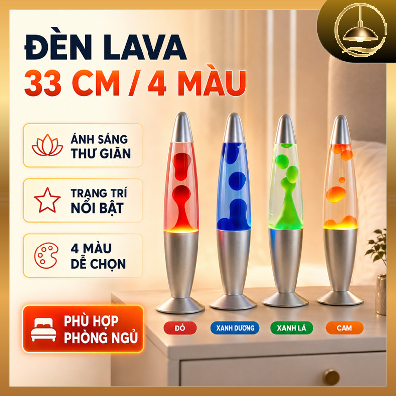 Đèn Lava Decor Cổ Điển Cao Cấp 33cm, Dòng Chảy Màu Sắc Nhẹ Nhàng, Trang Trí Phòng Ngủ, Phòng Khách