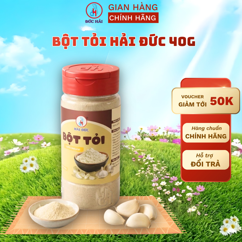 Bột Tỏi Đức Hải Nguyên Chất Thơm Nồng Tiện Lợi Dùng Nấu Ăn Tẩm Ướp Gia Vị 40G - Đức Hải Food